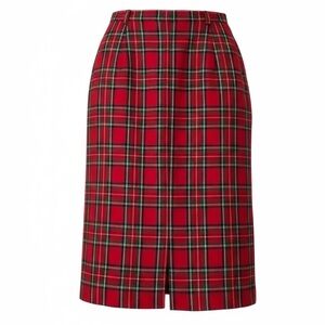 Vintage Red Plaid Pencil Skirt